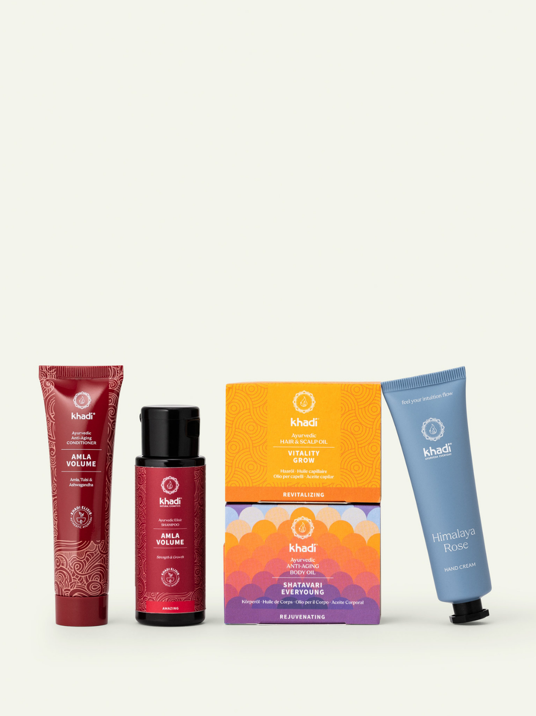 Travel-size hair and body care products