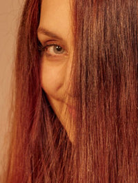 Model after using pure henna red plant based hair color
