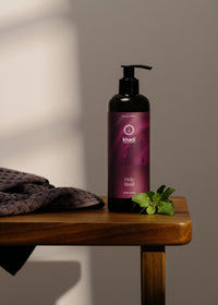 Creative still life of Ayurveda Everyday Holy Basil Hand Soap – a harmonious composition exuding freshness and balance