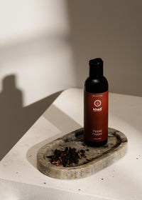 Creative representation of Ayurveda Everyday Pippali Pepper Bodywash – Ayurvedic body care with exotic, fiery notes.