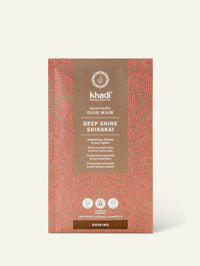 Product image of khadi deep shine shikakai hair mask packaging and ingredients