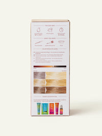 Packaging of light blonde plant based hair color by khadi, side view