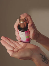 Video of khadi Rose Love ayurvedic Body Oil on a model’s body